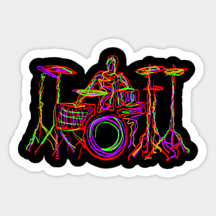 Fancy Drummer Modern Style Sticker